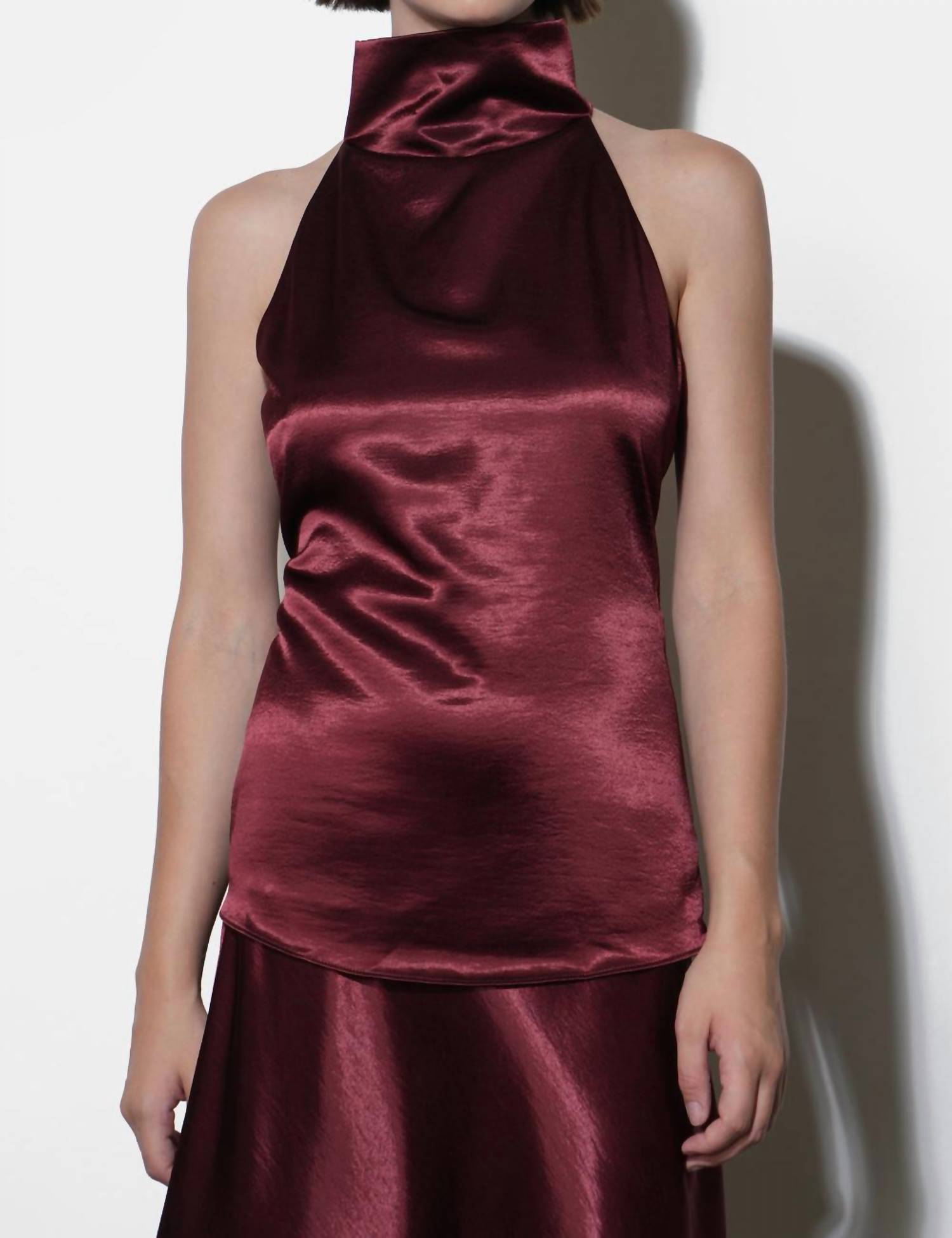 Greylin - Addison Cowl Funnel Neck Halter Top