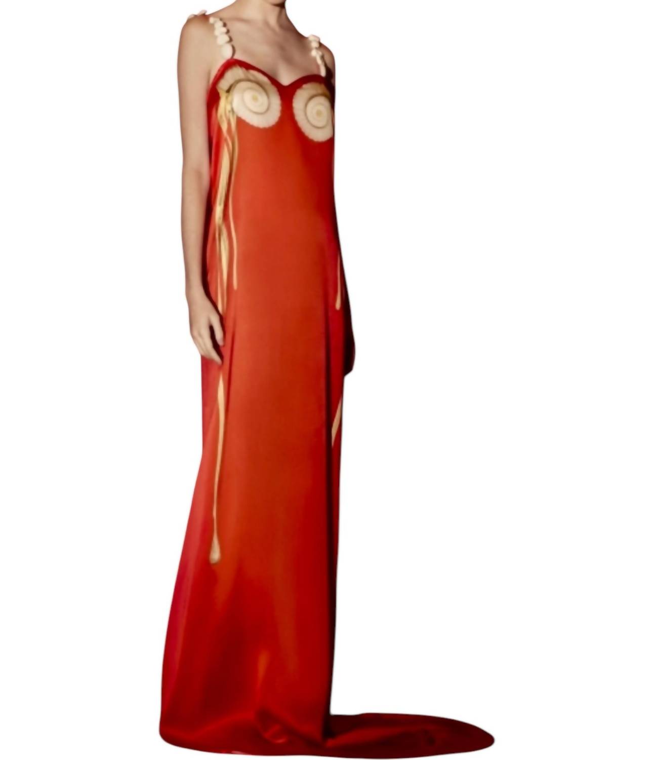 Yukio - Long Silk Dress With Rock Straps
