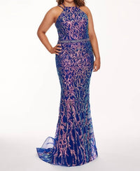 Rachel Allan - Sequin Halter Neck Prom Gown
