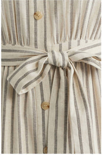 Zoe And Claire - Belted Linen Midi Shirtdress