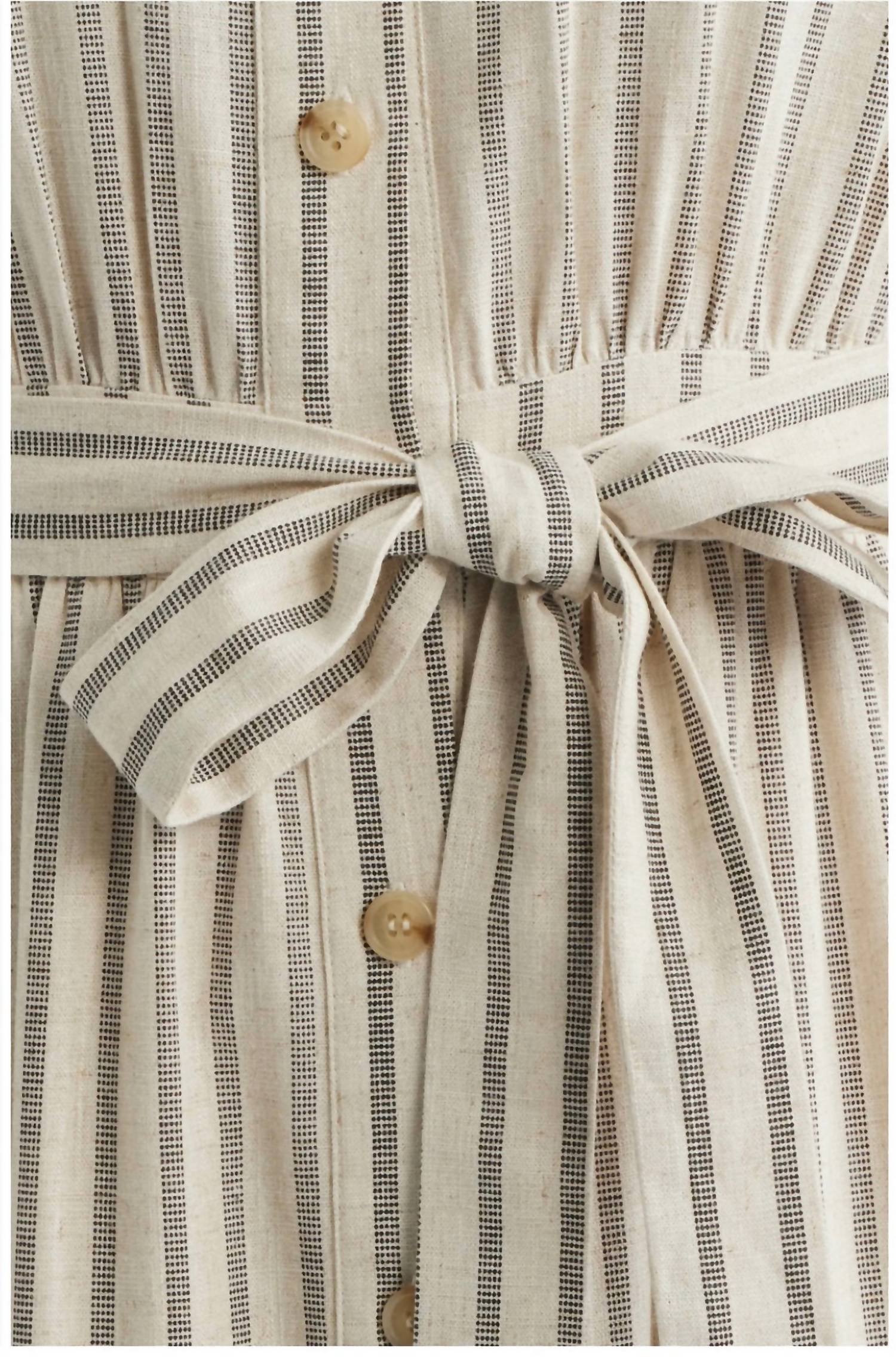 Zoe And Claire - Belted Linen Midi Shirtdress