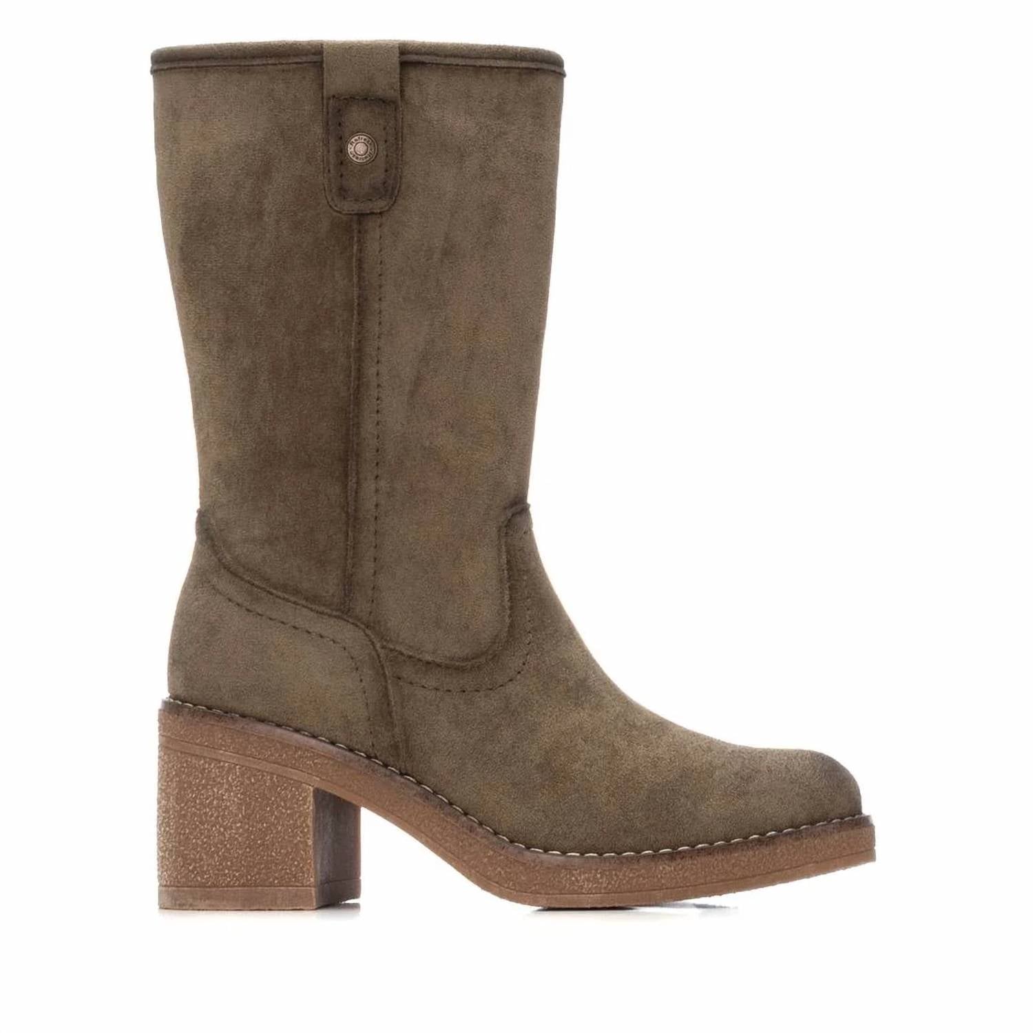 Refresh - Women's Suede Block Heel Boots