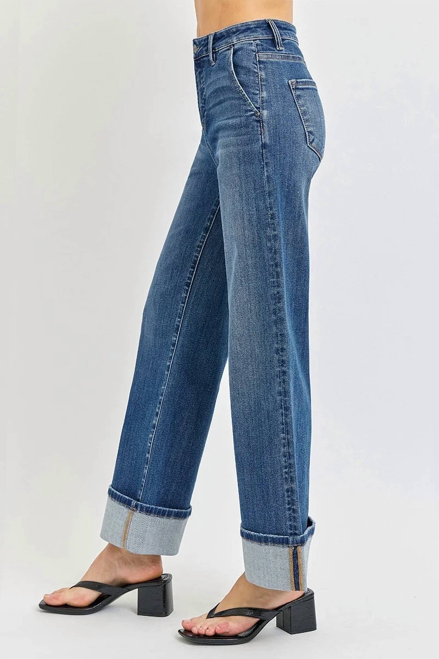 Risen - New Hope Tummy Control High Rise Cuffed Jeans