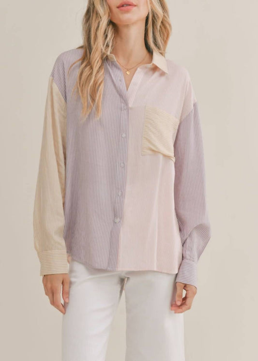 BEACH TOWN BUTTON DOWN TOP