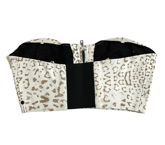 One Teaspoon - Women's Animal Print Leather Bustier Top