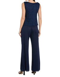 R&M Richards - Embroidered Three-piece Pant Set