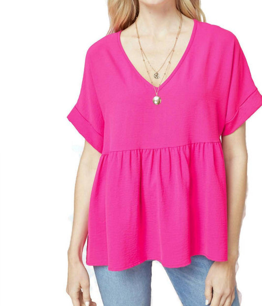 Entro - Textured Babydoll Top