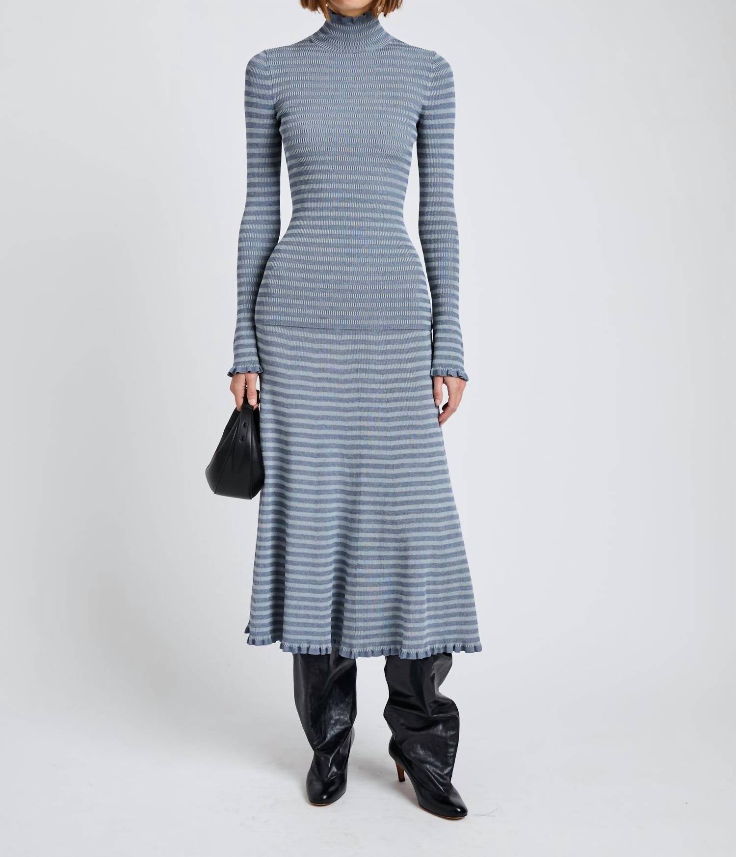 Proenza Schouler Phyllis Turtleneck Knit Top in slate - women's sweater - view 4