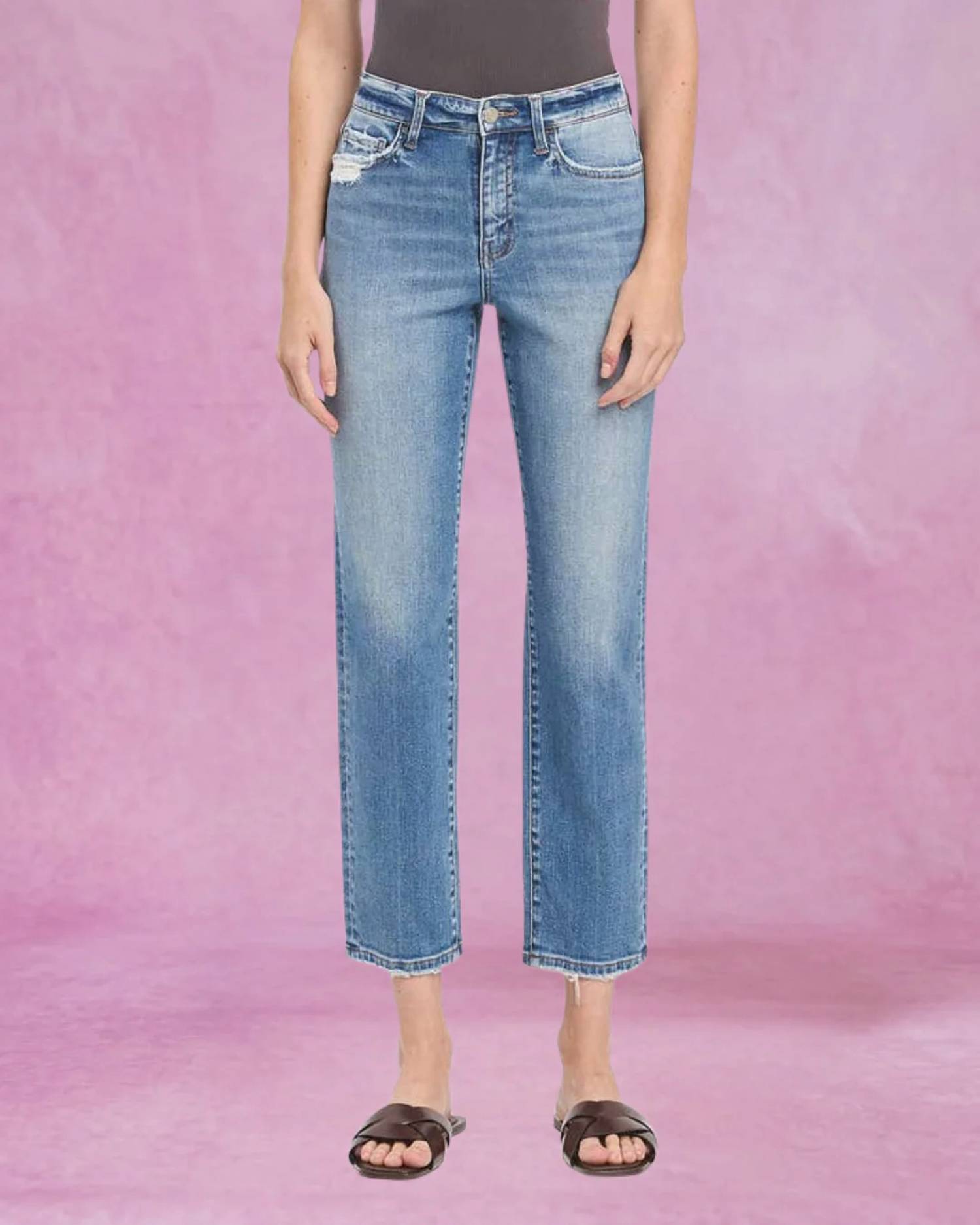 Vervet By Flying Monkey - High Rise Tapered Straight Jeans