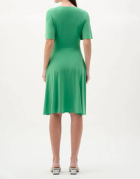 Joseph Ribkoff - Ruched Flutter Sleeves A-line Dress
