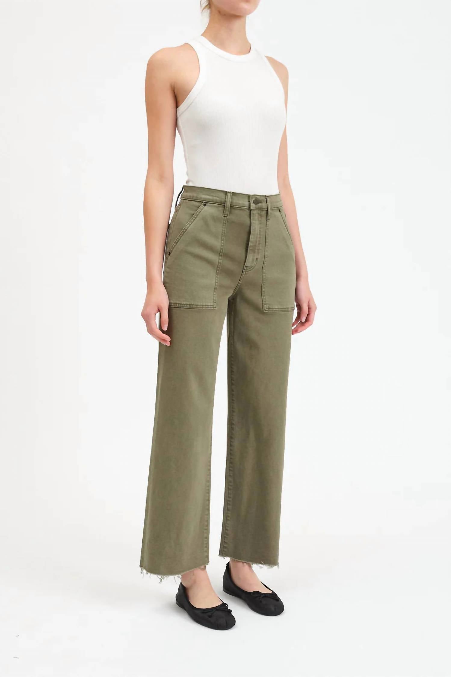 Daze - Pleaser Utility High Rise Wide Ankle Jeans