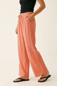 Q2 - Wide Leg Crinkle Fabric Pants