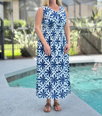 Charlie B - Mosaic Pattern V-neck Dress