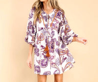 Band Of The Free - Paisley Long Sleeve Mini Dress