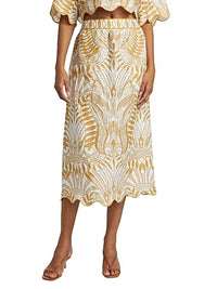Farm Rio - Lace Nature Midi Skirt
