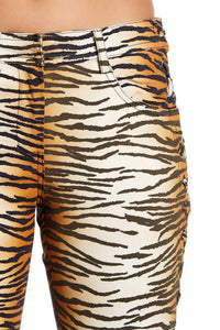 A.L.C. - Animal Print Lace Up Detail Skinny Pants