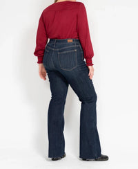 Judy Blue - High Waist Raw Hem Flare Jeans - Plus