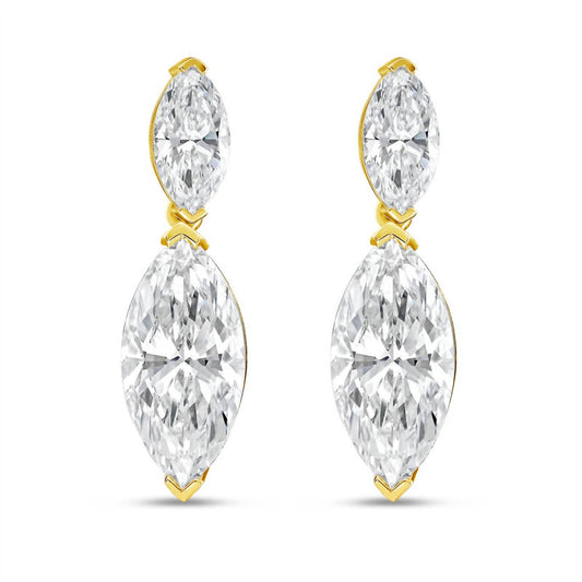 Diana M Jewels - 15.00 Ct Lab-grown Marquise-cut Diamond Drop Earrings