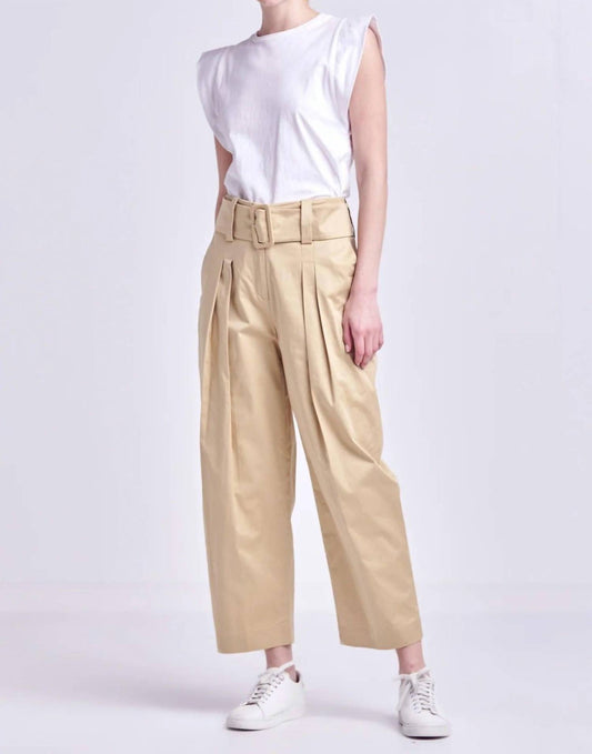 High Waist Belted Wide Leg Pants