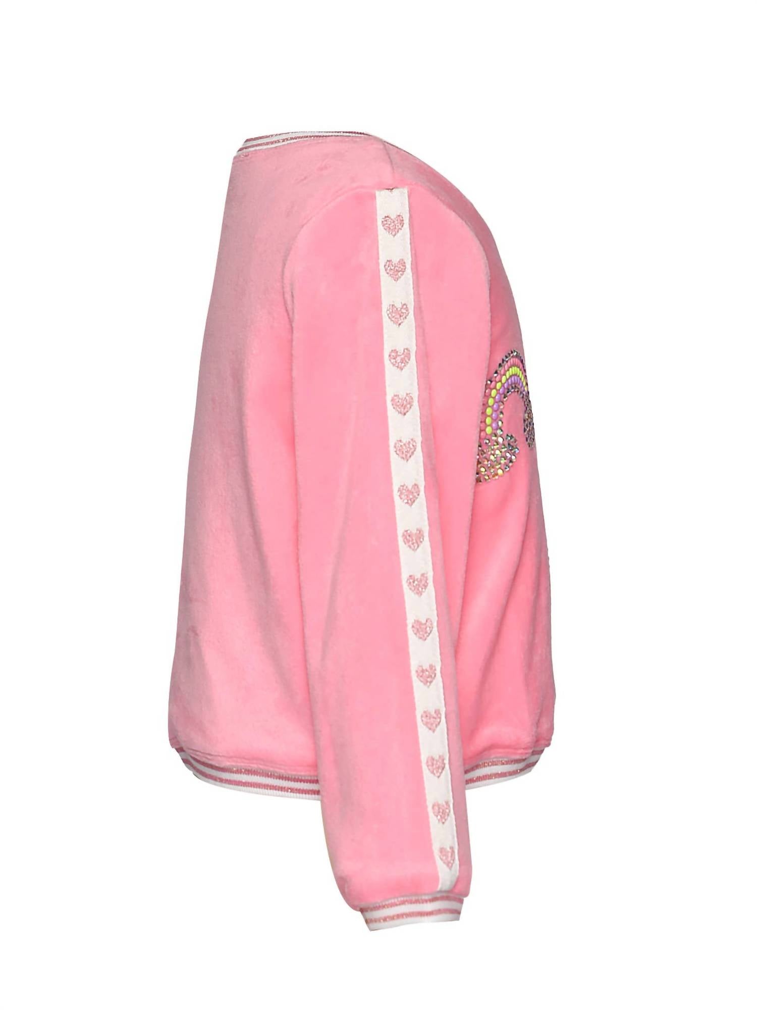 G.B.Y.M. - Long Sleeve Velour Top with Rhinestones