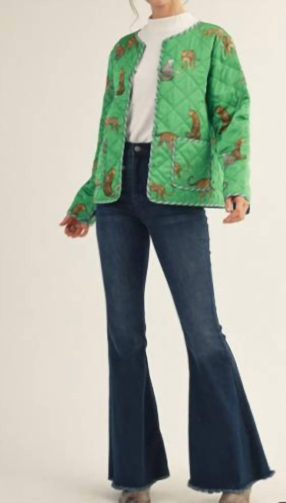 Jodifl - Cheetah Chic Quilted Jacket
