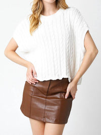 Olivaceous - Cable Sweater Vest Top