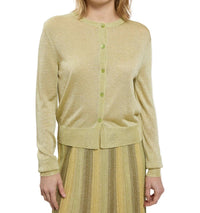 Maison Lurex Women's Gala Lurex Cardigan in lime - women's cardigan