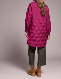 Tribal - Women's Long Quilted Button Up Jacket With Pockets