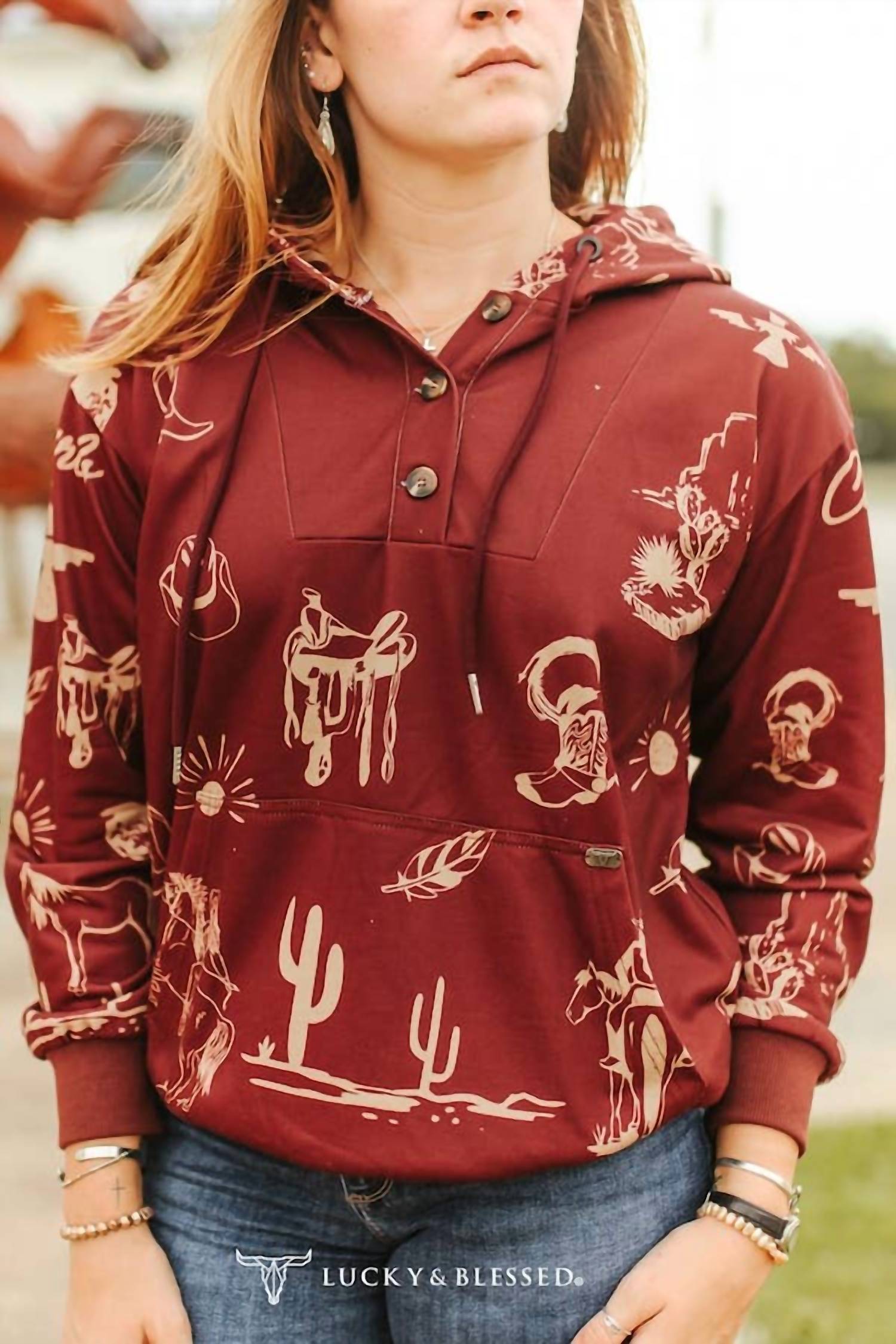 Lucky & Blessed - Western Desert Hoodie
