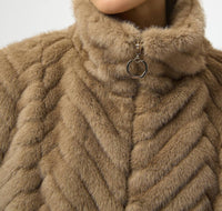 Joseph Ribkoff - Chevron Zip Up Faux Fur Vest