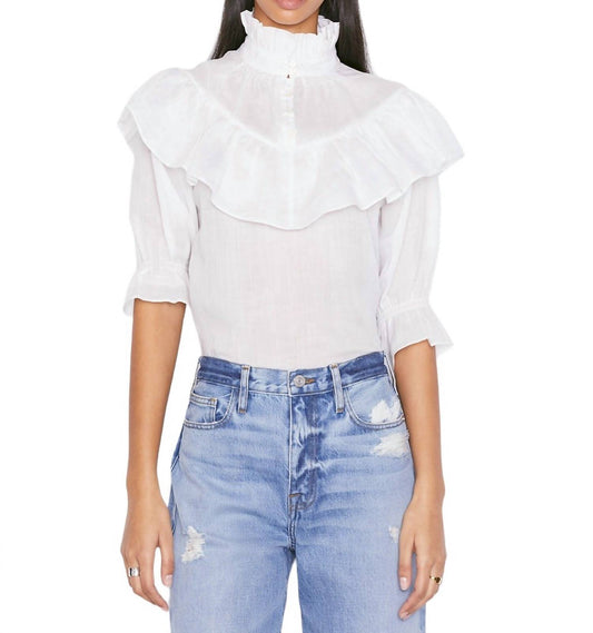 Frame - RUFFLE FLOUNCE TOP