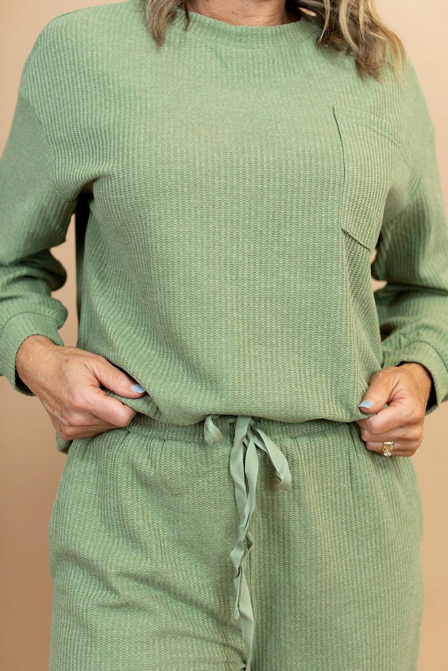 Listicle - Bree Waffle Knit Lounge Set