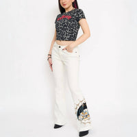 Ed Hardy - Bat Skull Embroidered Low Waist Bootcut Jeans