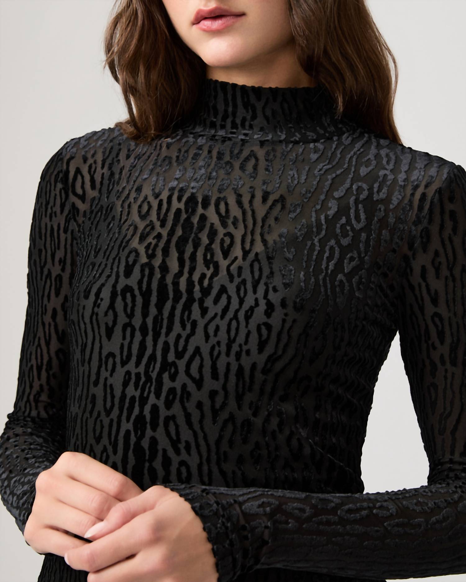 Paige Ursula Long Sleeve Top in black - women's blouse - view 5