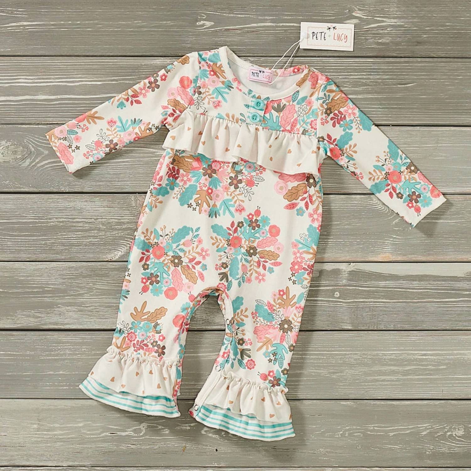 Pete + Lucy - Girls Bunch Of Flowers Romper