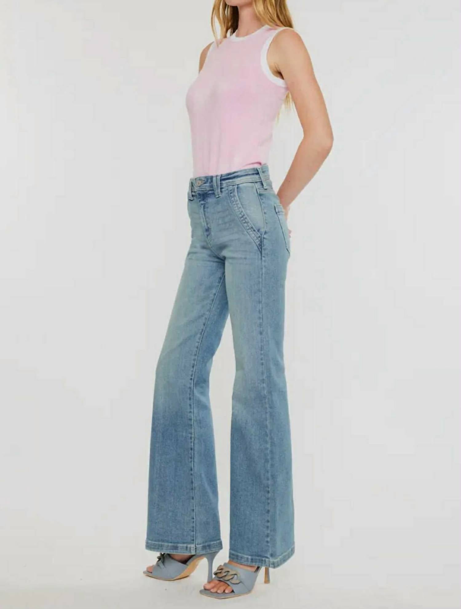 Kancan - High Rise Wide Flare Jean