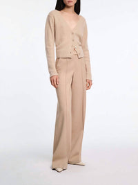 DOROTHEE SCHUMACHER Fluffy Luxury Cardigan in beige - women's cardigan - detail view