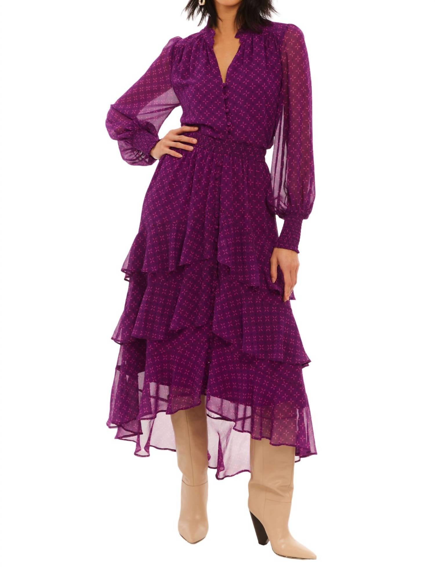 ALLISON NEW YORK Ella Midi Skirt in sangria - women's skirt - view 4