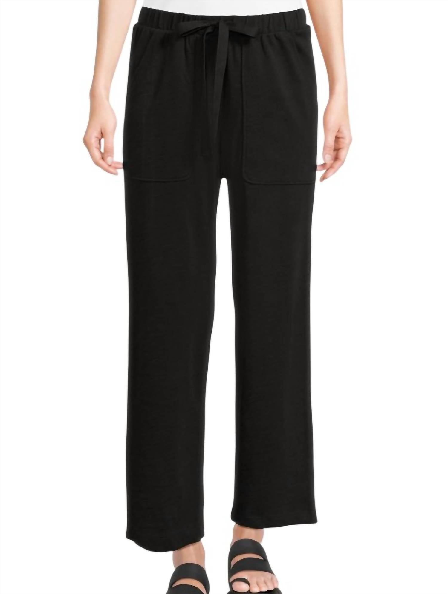 Lilla P Knit Drawstring Pants in black - women's pants