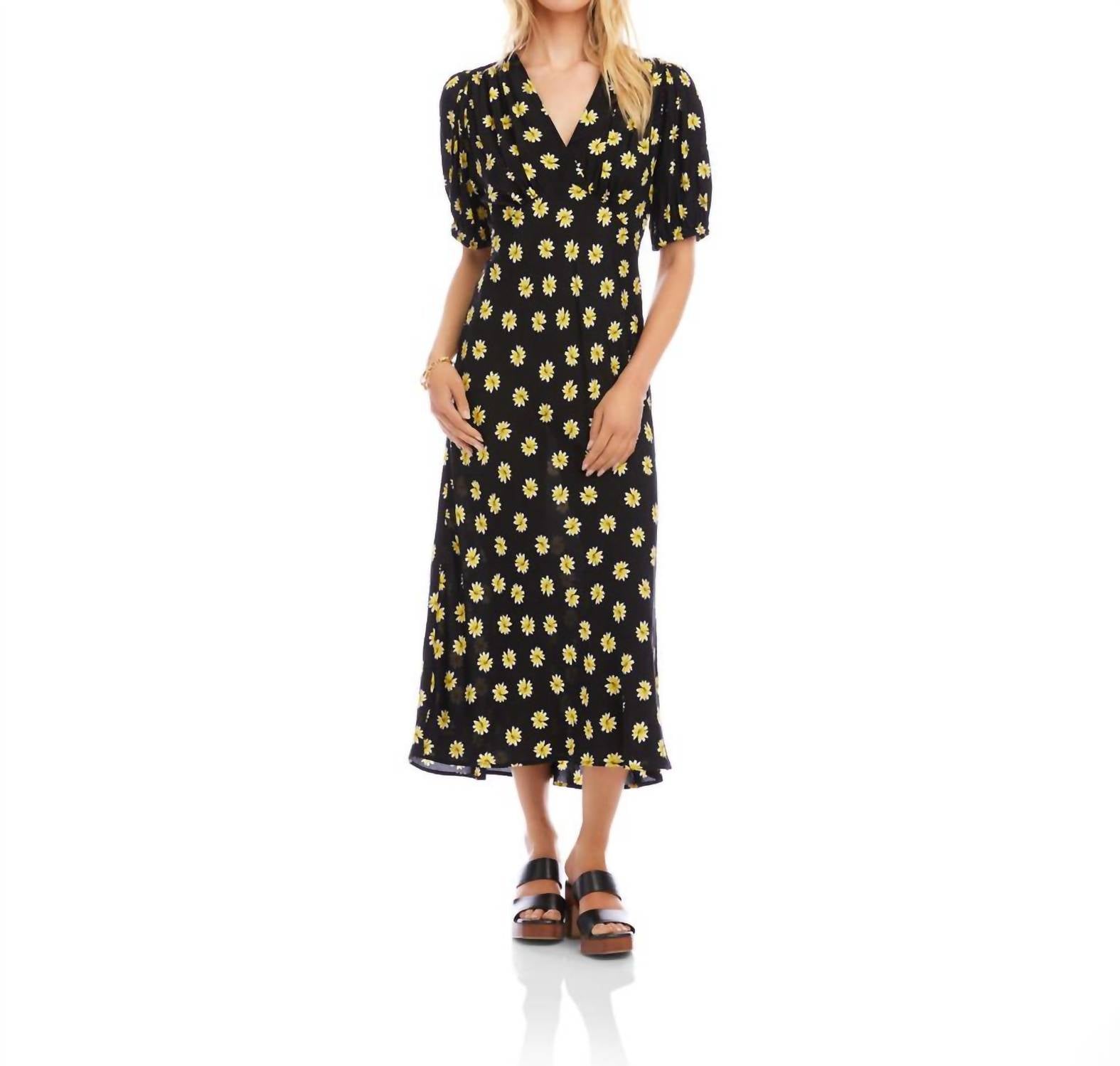 Karen Kane - Puff Sleeve Bias Dress