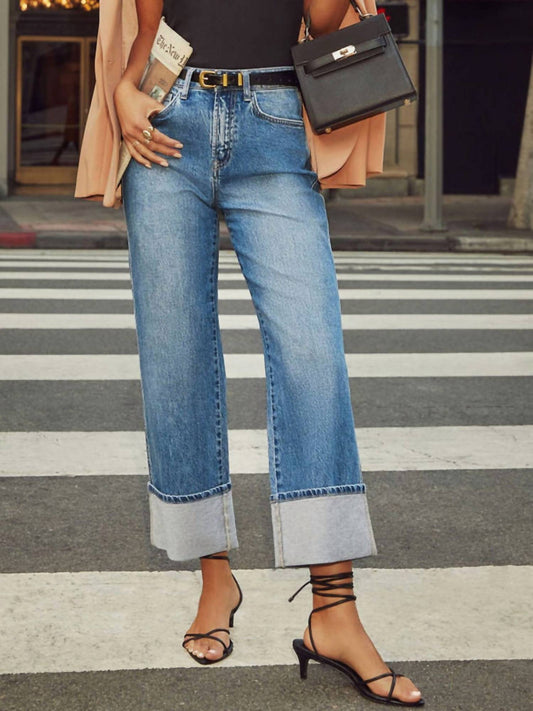 Wholesalesir - Loose Rolled Edge Cropped Jeans