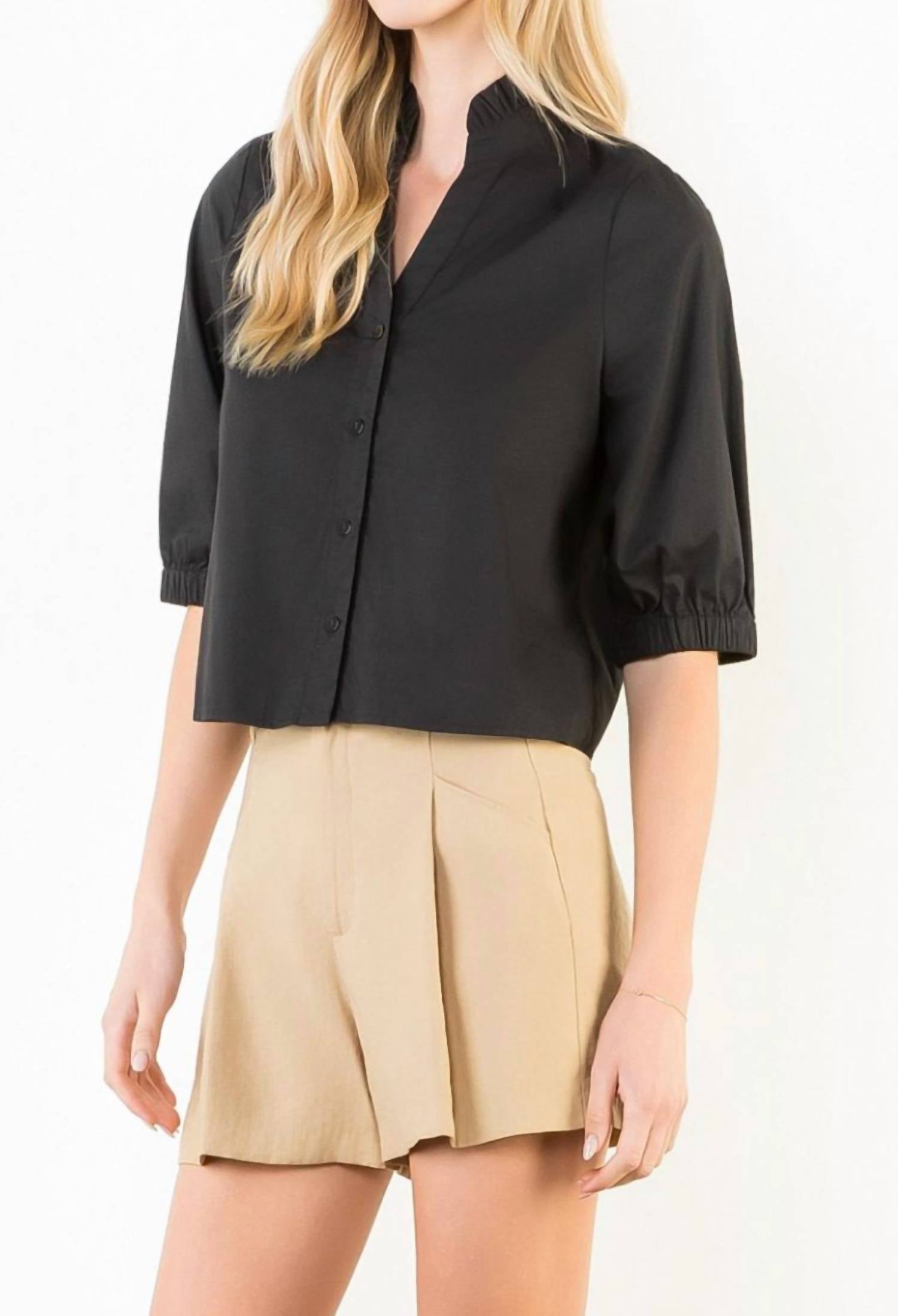 Thml - Women's Short Sleeve Poplin Top