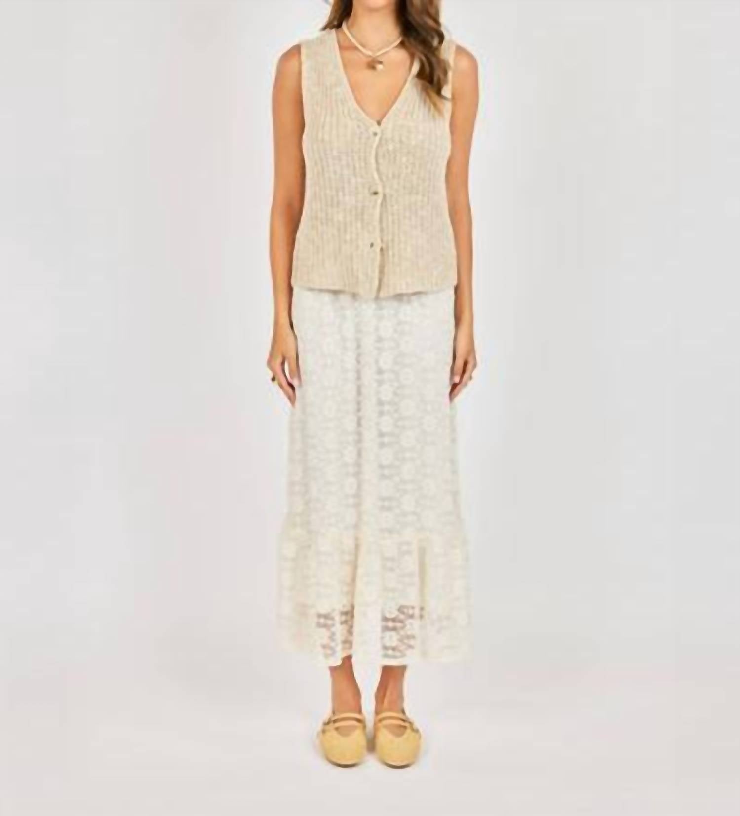 Sadie & Sage Ashtin Cardi Vest in oat - women's blouse - view 5