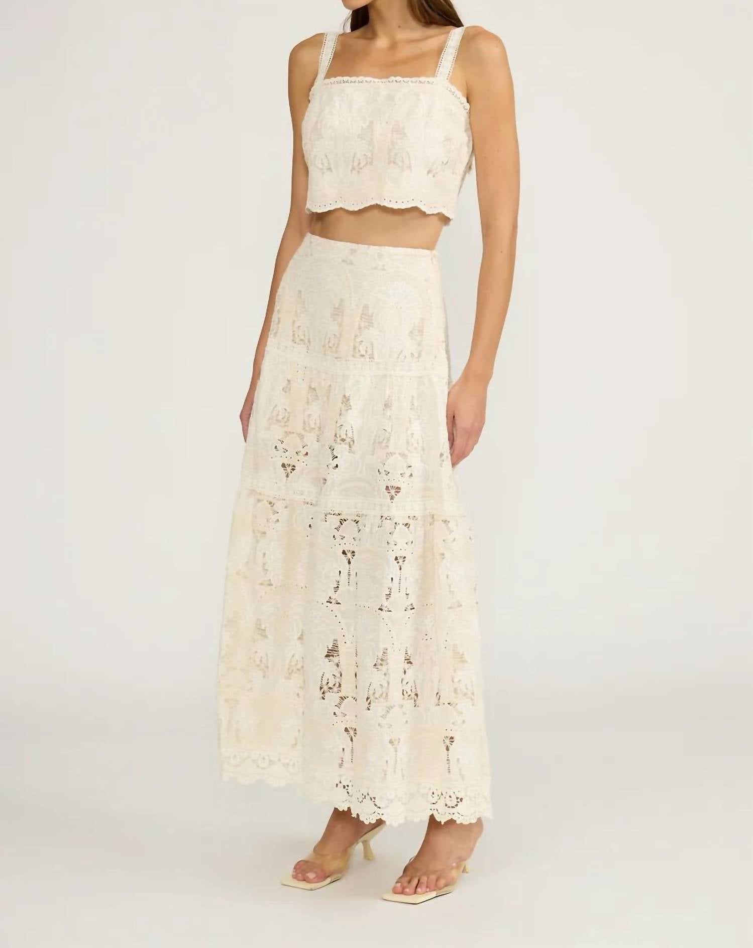 Lucy Paris - Kelly Crochet Lace Maxi Skirt