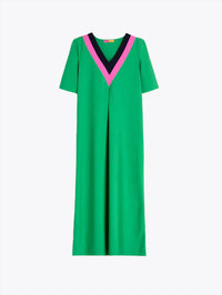 Vilagallo - Contrasting V-neck Long Dress