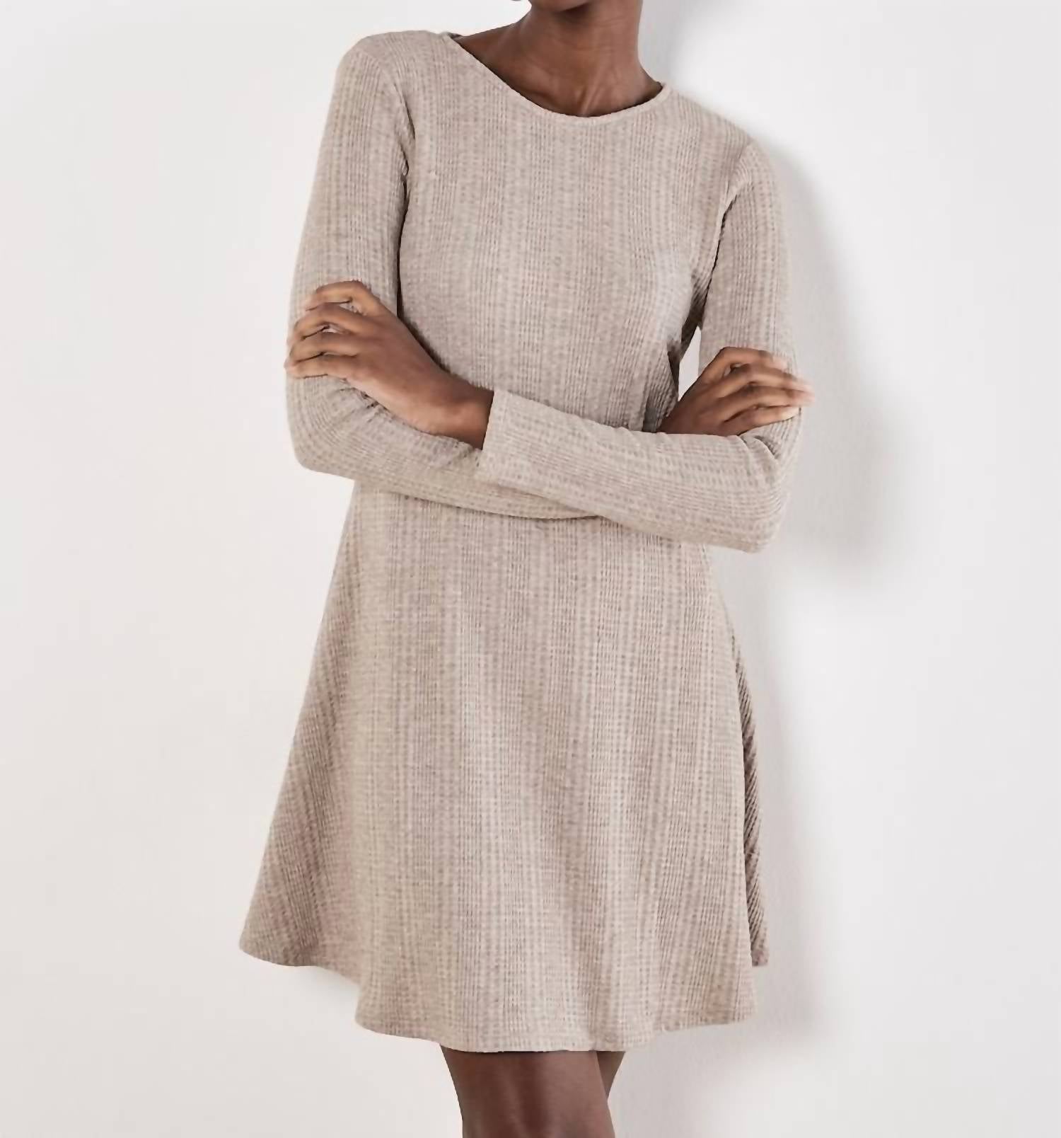 Apricot - Waffle Stripe Soft Touch Dress