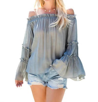 Sweet Lovely By Jen - Off Shoulder Tiered Sleeve Top