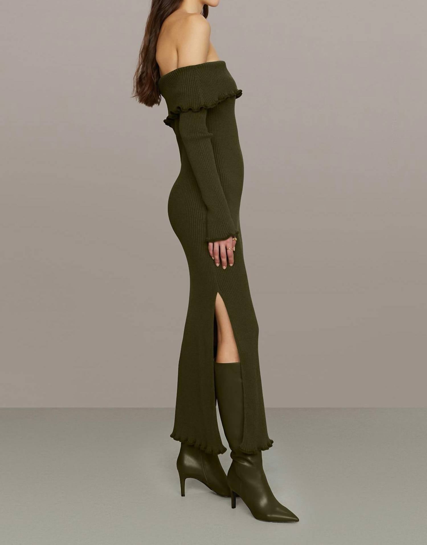 Amur - Meadow Lettuce Edge Midi Dress