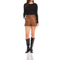 Fifteen Twenty - Side-Shirred Long Sleeve Top