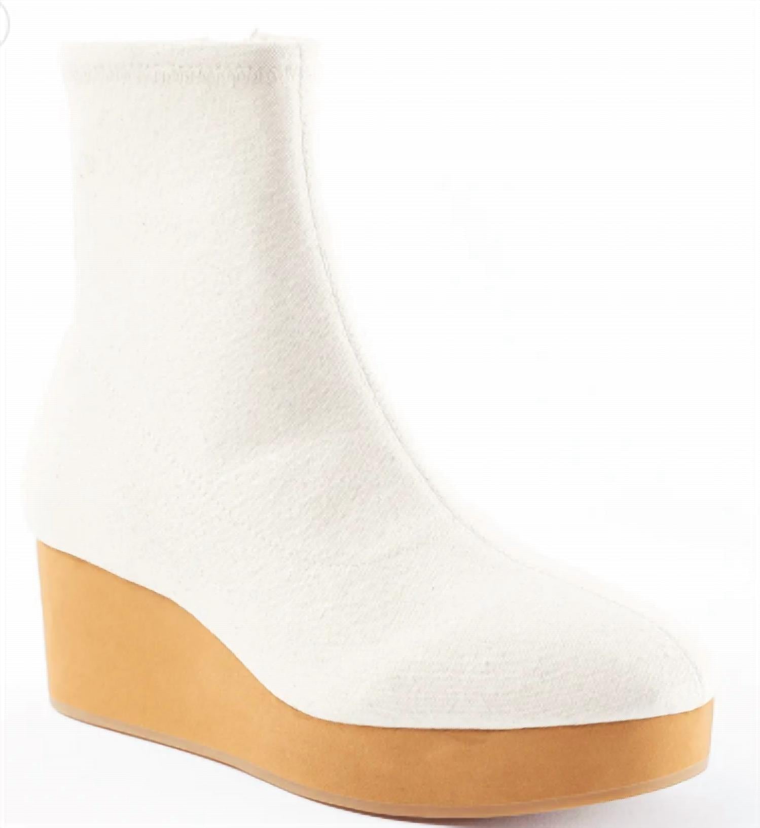 CECELIA NEW YORK Women's Gate Stretch Boot in white - women's shoe - detail view